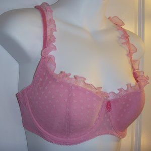 Vtg NEW Victoria's Secret Angels Pink Ruffled Heart Balconet, 36D